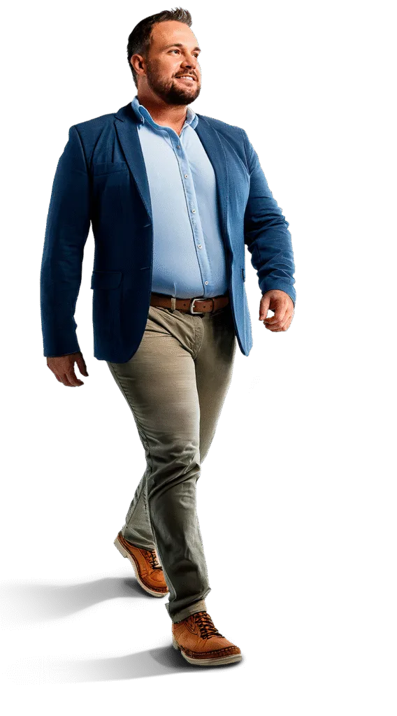 A man walking and looking into the distance.